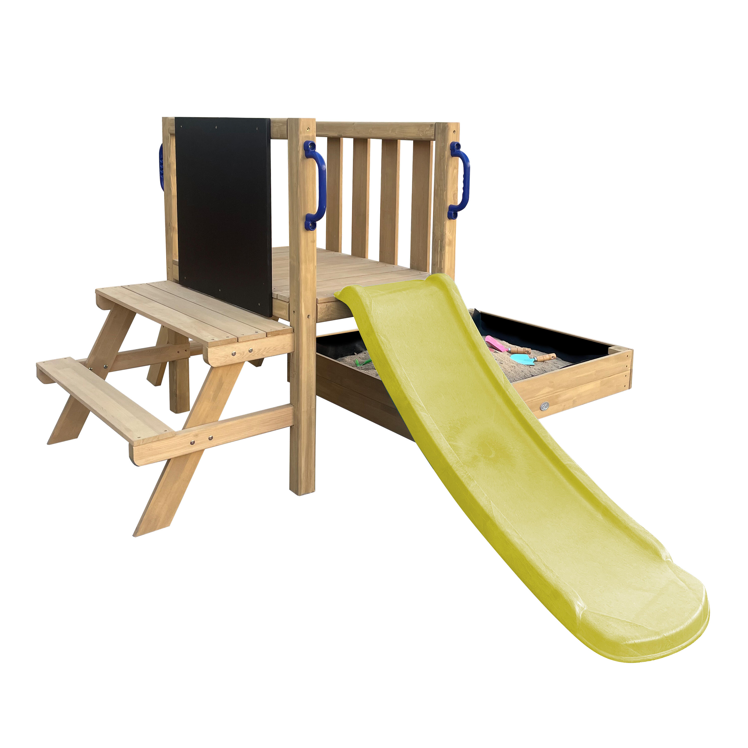 Aire de jeux mini, toboggan, bac à sable, dinette, Leah, Vert 2/7