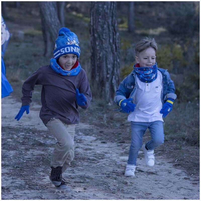 Set pentru copii, cu căciulă, mănuși și guler, personaj Sonic, Cerda