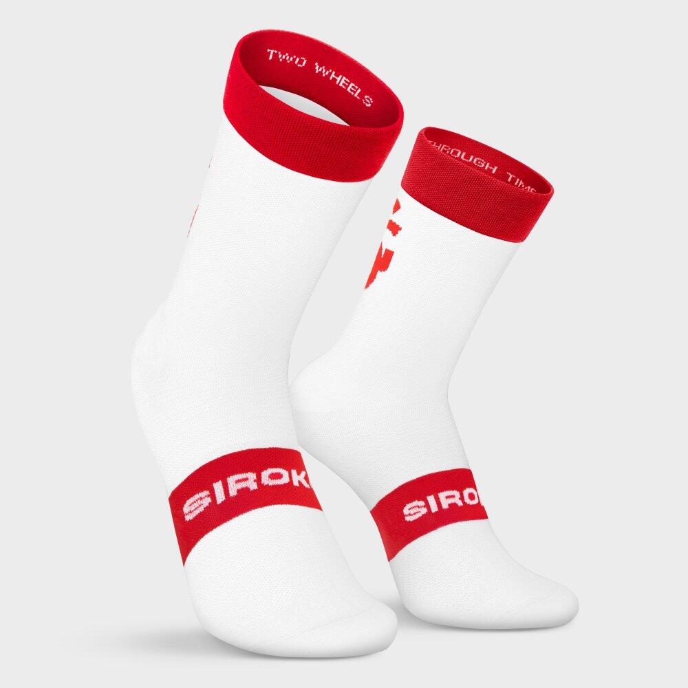 Meias de ciclismo real sporting de gijón x siroko homem e mulher sc s1 rojo bra