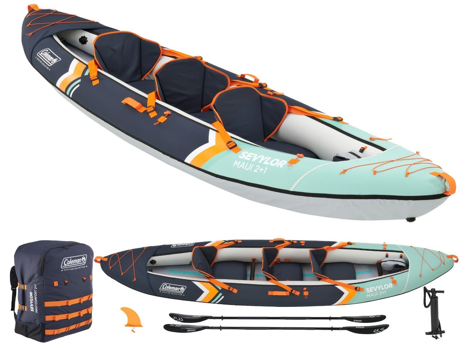 Sevylor Maui Comfort 2+1P Kit Inflatable 2+1 Person Kayak with Drop-Stitch Floor 1/7