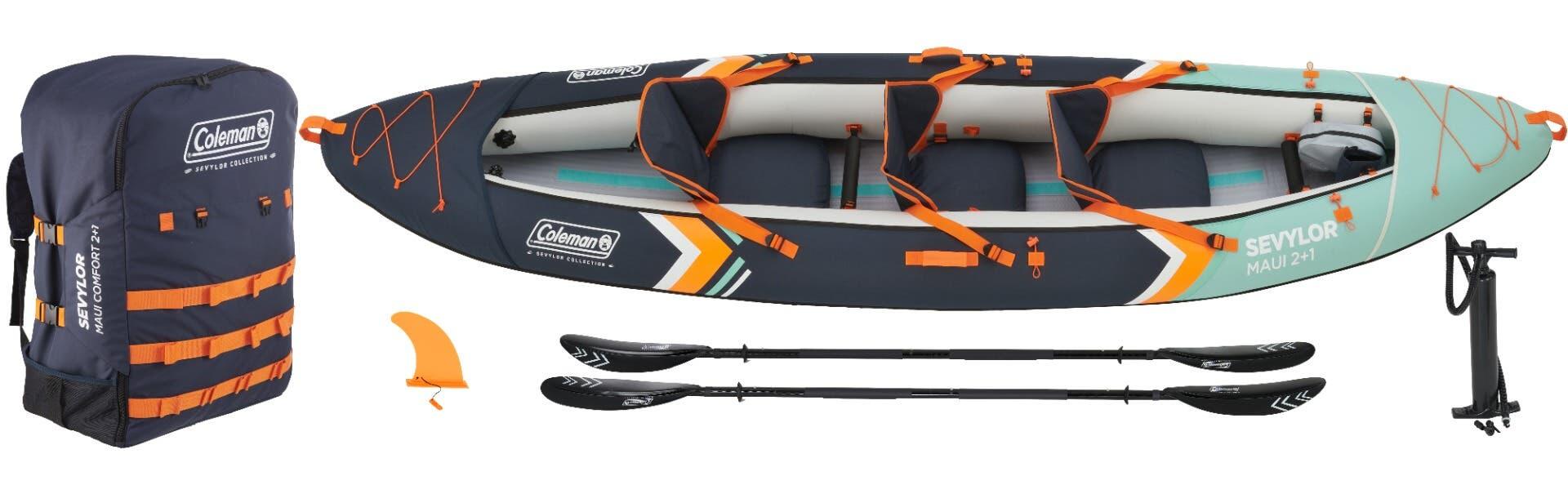 Sevylor Maui Comfort 2+1P Kit Inflatable 2+1 Person Kayak with Drop-Stitch Floor 2/7