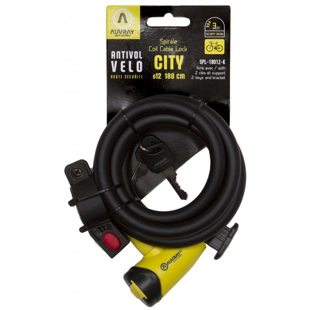 Lucchetto a spirale per bicicletta con chiave e supporto Auvray 2/3