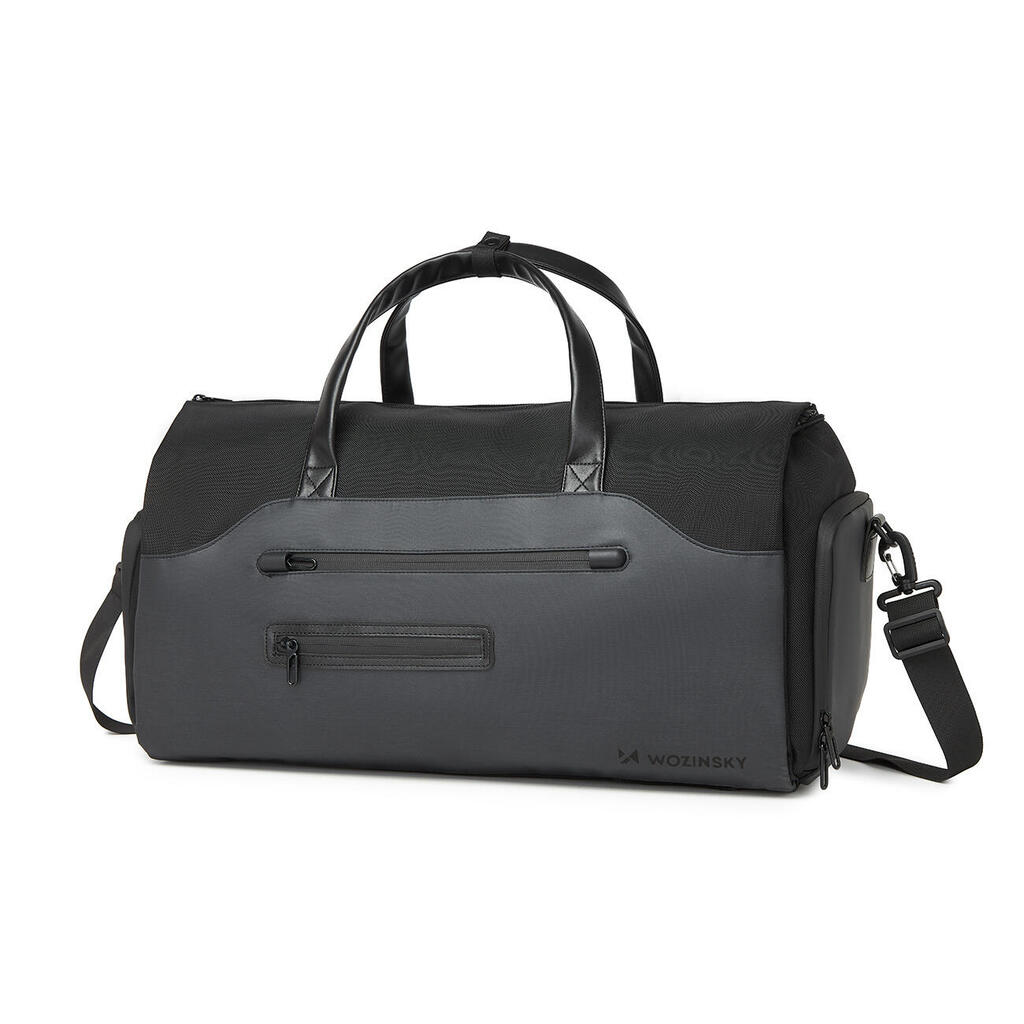 Suit travel bag with pocket for wet items, backpack function