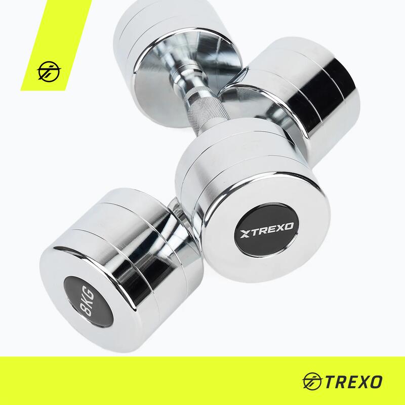 Hantle chromowane TREXO 2x7 kg