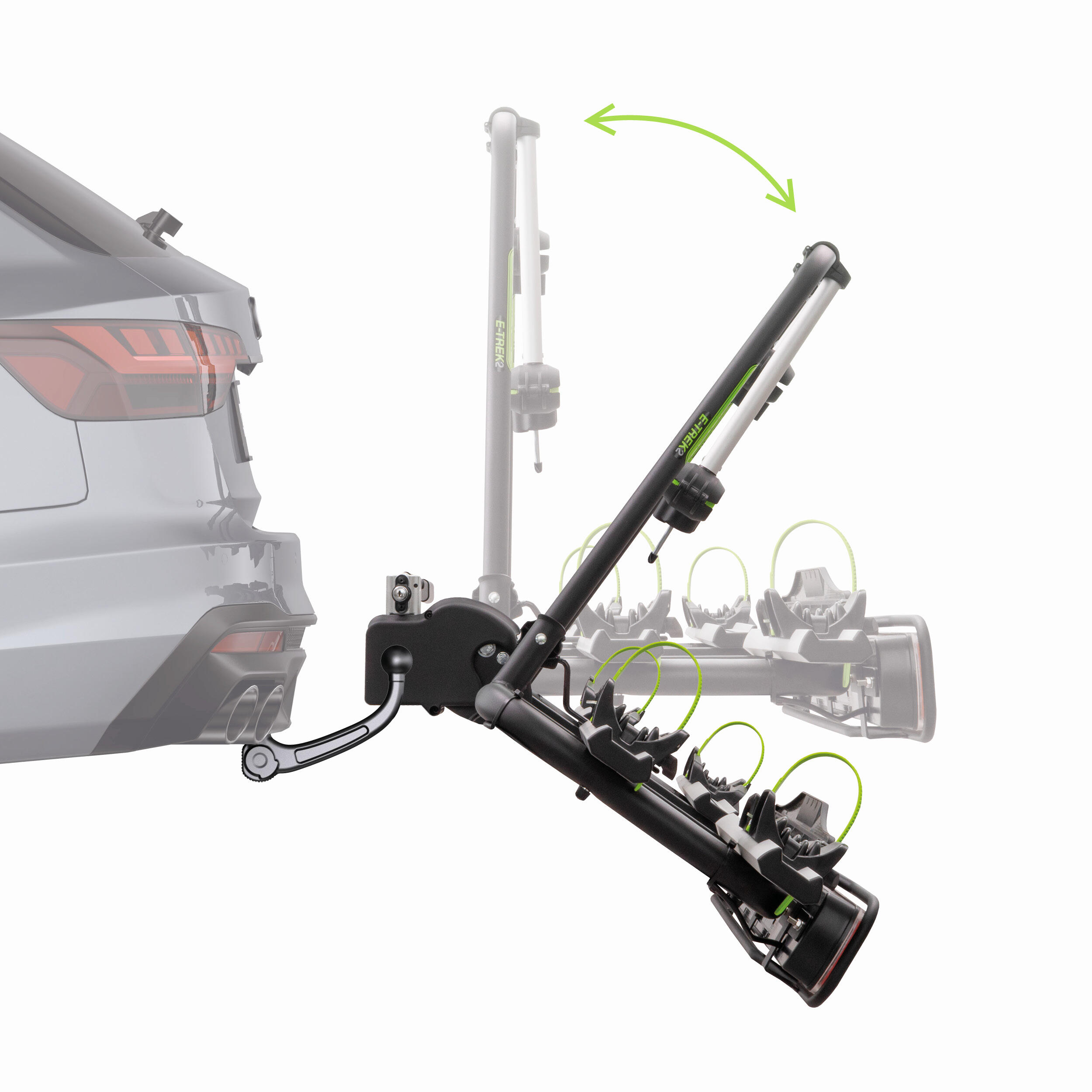 Fietsendrager E-TREK 2-bal voor 2 elektrische fietsen - 30 kg/rail - opvouwbaar 4/7