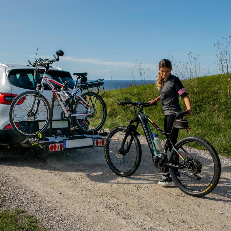 Porte-vélos sur attelage GO BIKER E-TREK pour 2 vélos électriques - 30kg/rail