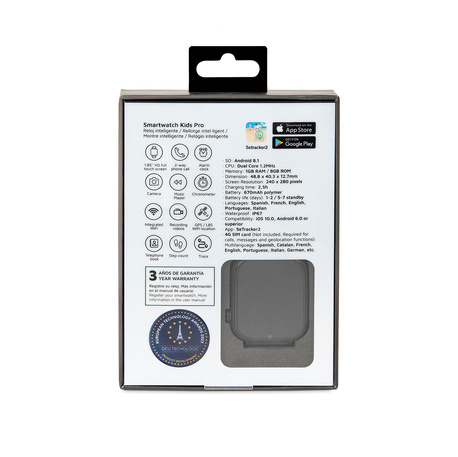 Reloj Inteligente KIDS PRO GPS & videollamadas negro/correa tela negra 5/6