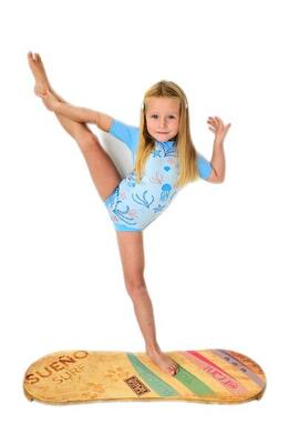 Muta corta in neoprene da 2 mm per bambini. taglio body. blu