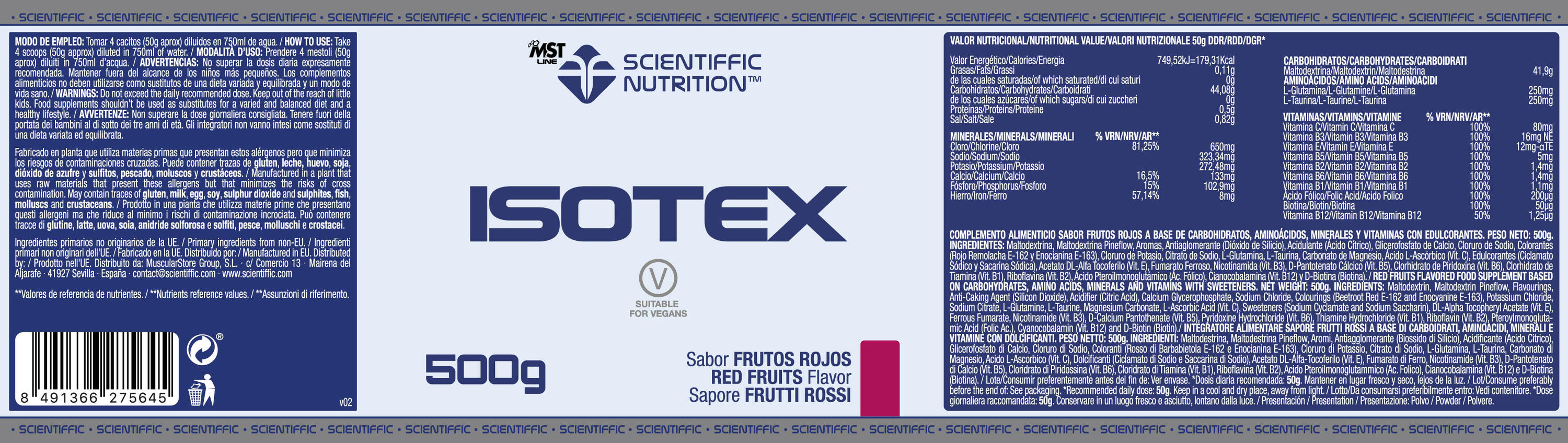 Scientiffic Nutrition Isotex Endurance 500 Gr 2/2