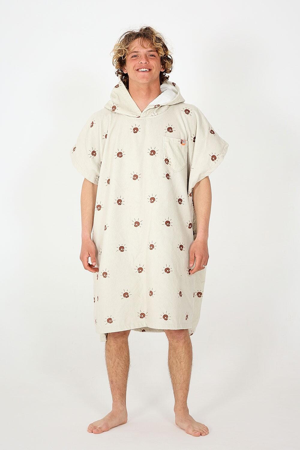 AFTER ESSENTIALS Poncho Schedels - Cream
