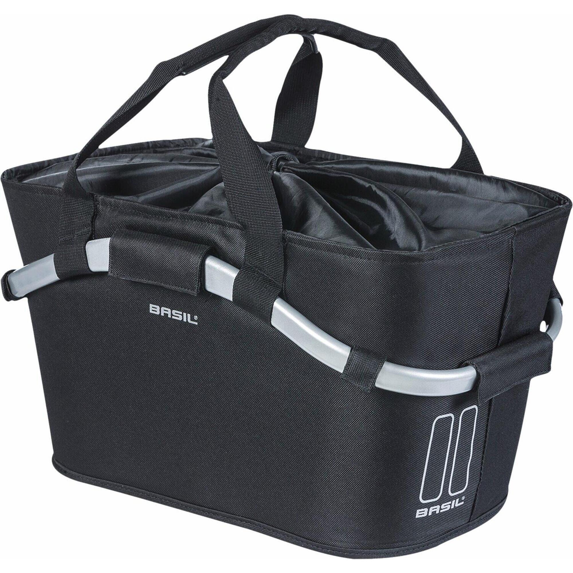 Basil - Basil Panier Design Carry All Derrière Mik 22 Litres Noir - Panier Vélo - Noir - 22 L - Decathlon