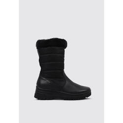 Imac 656638 Bottes plates en poil femme, noir, imperméables