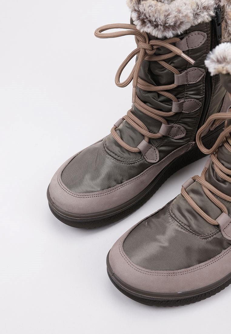 Botas mujer Imac 456828 mi caña Taupe cuero y textil impermeables 3/4