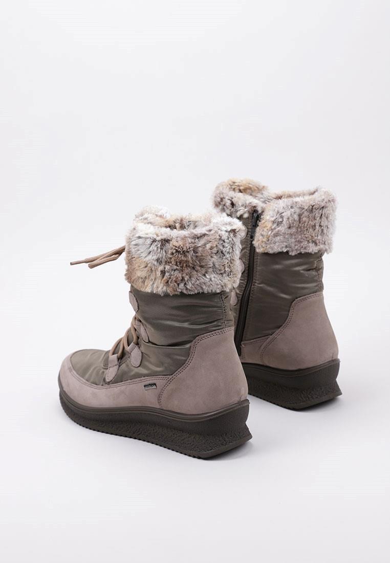 Botas mujer Imac 456828 mi caña Taupe cuero y textil impermeables 4/4
