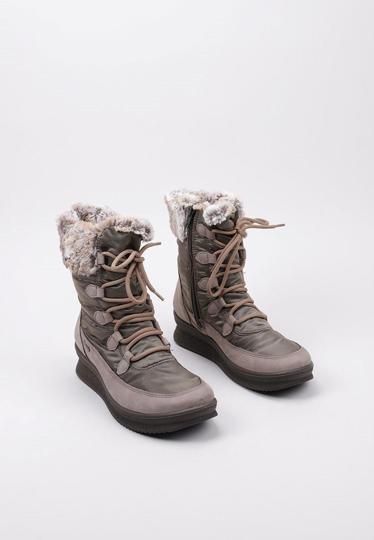 Botas mujer Imac 456828 mi caña Taupe cuero y textil impermeables 2/4
