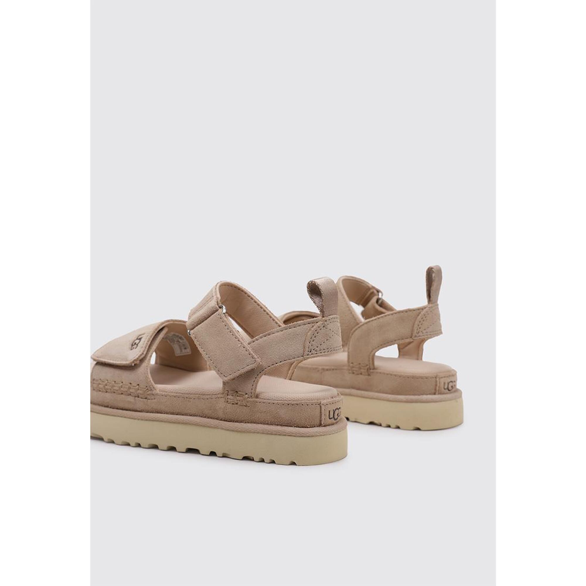 Sandale UGG Goldenstar din piele întoarsă bej, reglabile