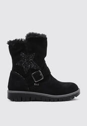 Bottes plates en cuir pour fille Imac 680188 - Noir