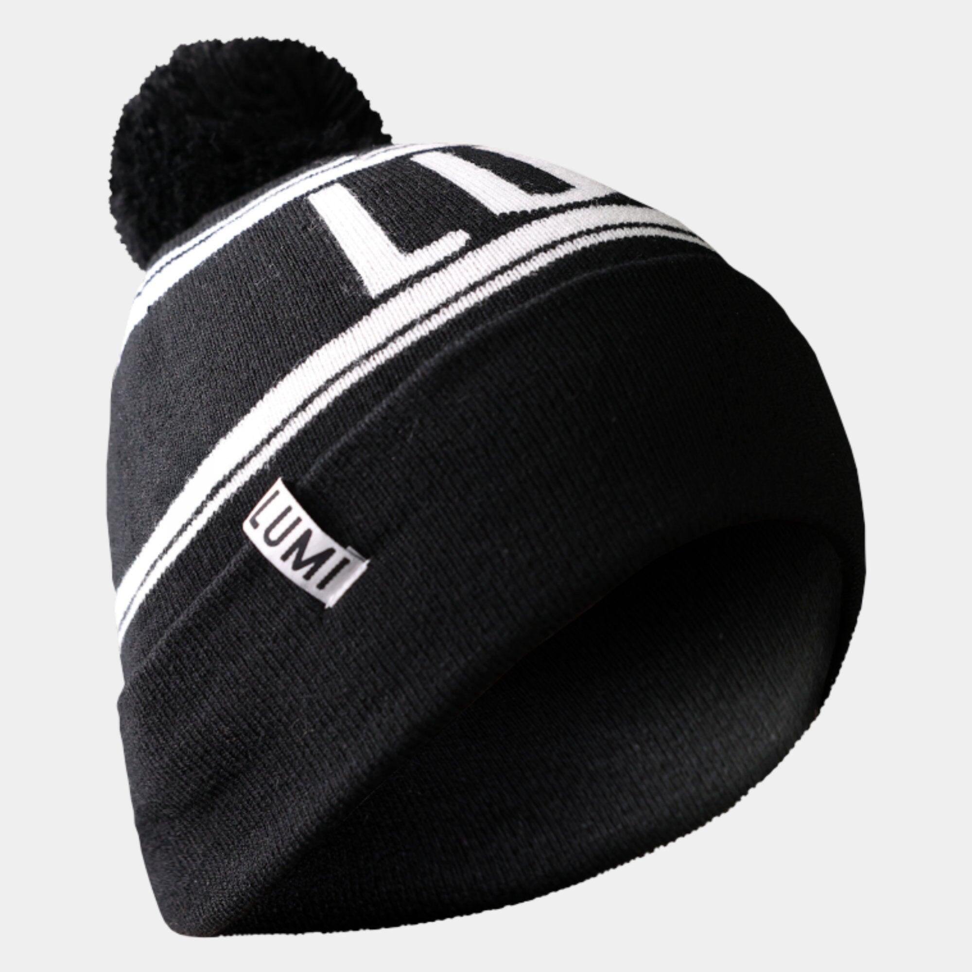 LUMI LUMI Black Bobble Hat - Premium Winter Warmth for Active Lifestyles