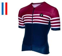 Maillot Manches Courtes LeBram Tourmalet Bordeaux Marine