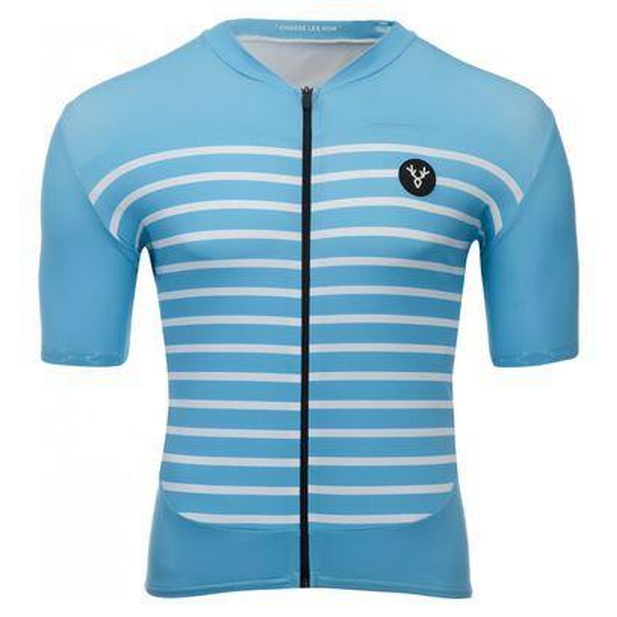 Maillot Manches Courtes LeBram Ventoux Bleu Ciel Coupe Ajustée