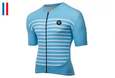 Lebram ventoux korte mouw jersey hemelsblauw slim fit