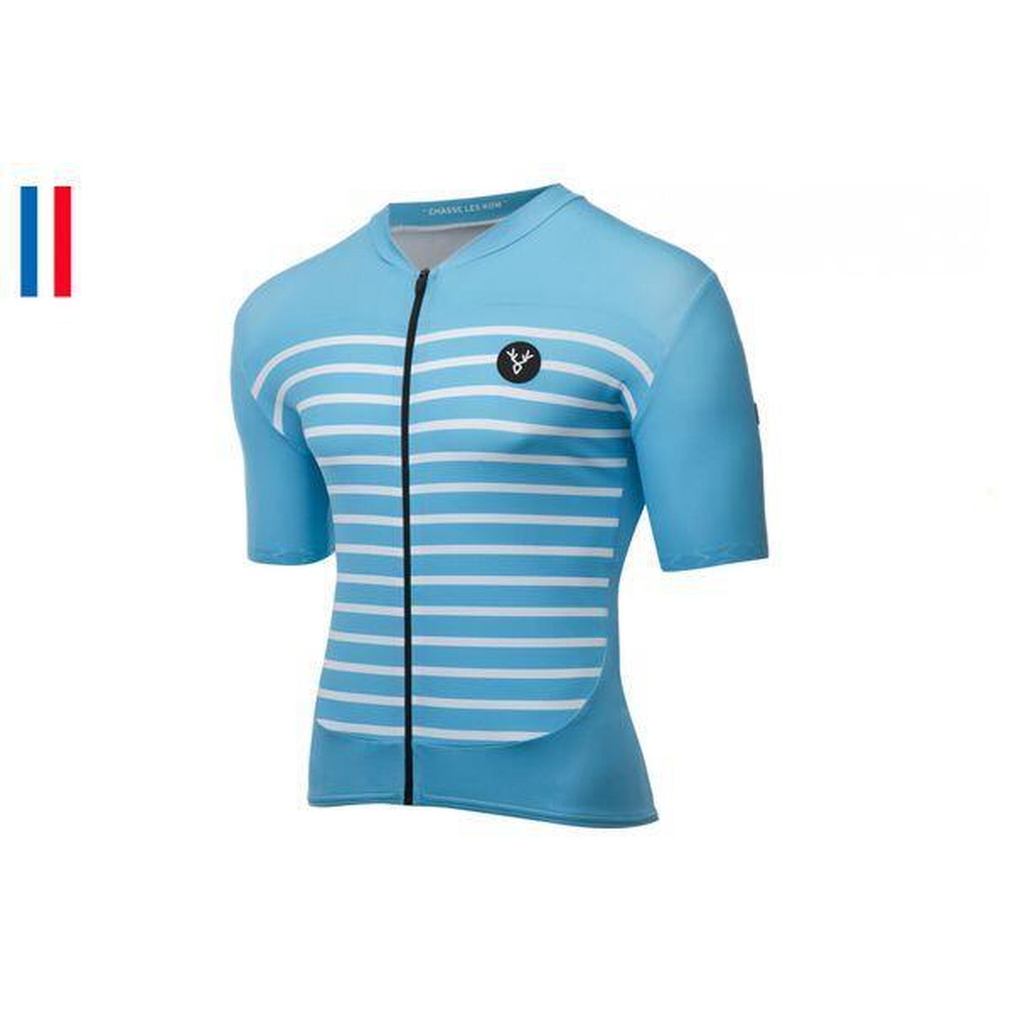 Maillot Manches Courtes LeBram Ventoux Bleu Ciel Coupe Ajustée