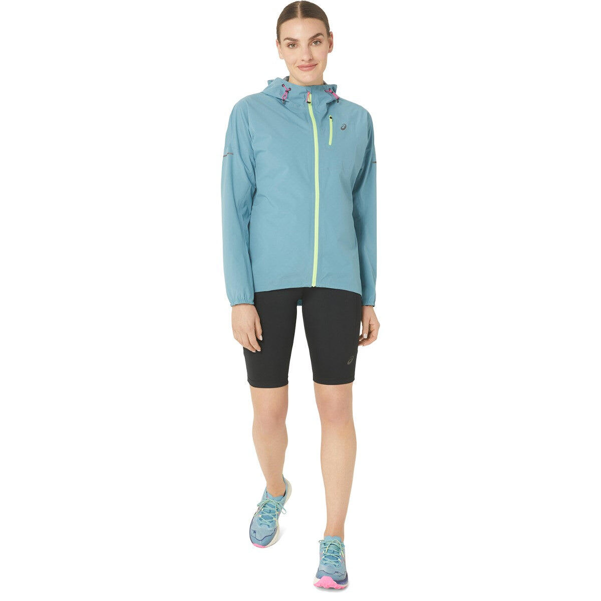 ASICS Asics Fujitrail Women's Rain Jacket XS Blue Waterproof