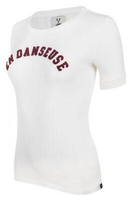 LeBram Damen Crop-T-Shirt En Danseuse Weiß