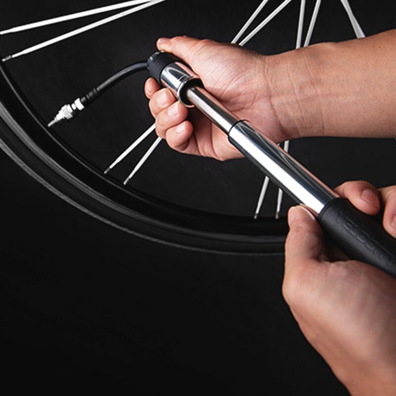 Mini pompe Velocity Road, 160PSI, tête de valve filetée, argent