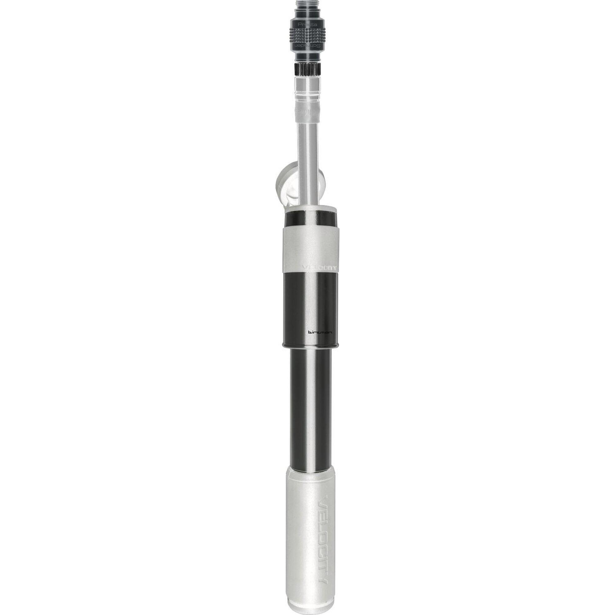 Mini pompe Velocity Road, 160PSI, tête de valve filetée, argent