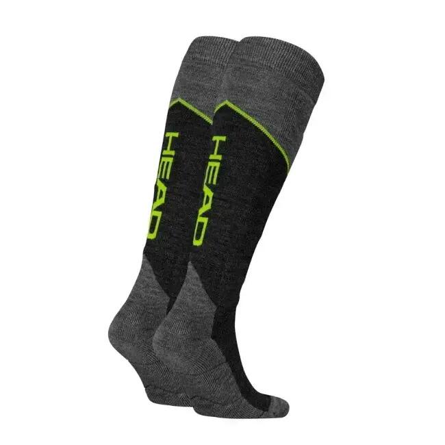 Sosete ski si snowboard HEAD Ski Beginner Kneehigh 2P, Negru/Verde, Unisex 2/2