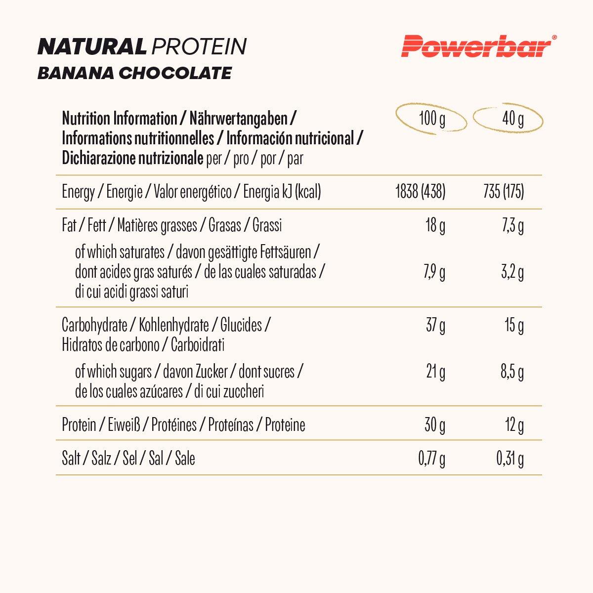 Barre protéinée PowerBar Natural 40 g végétalienne 30% protéines 4/7