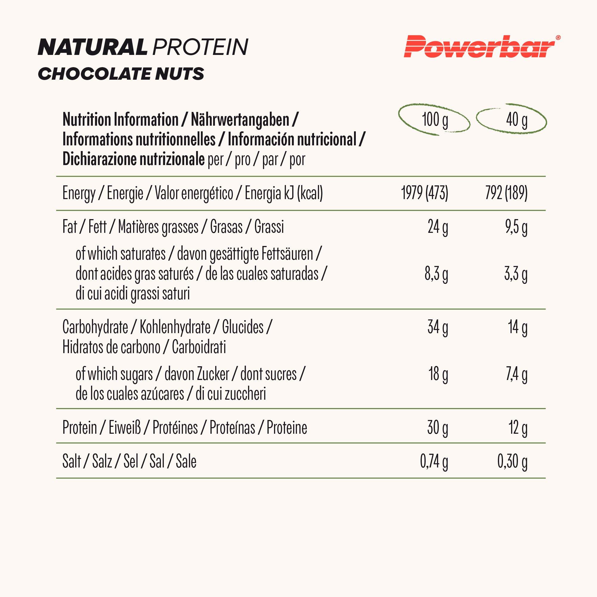 Naturel 40g Powerbar eiwitreep (verpakking van 18) 4/7