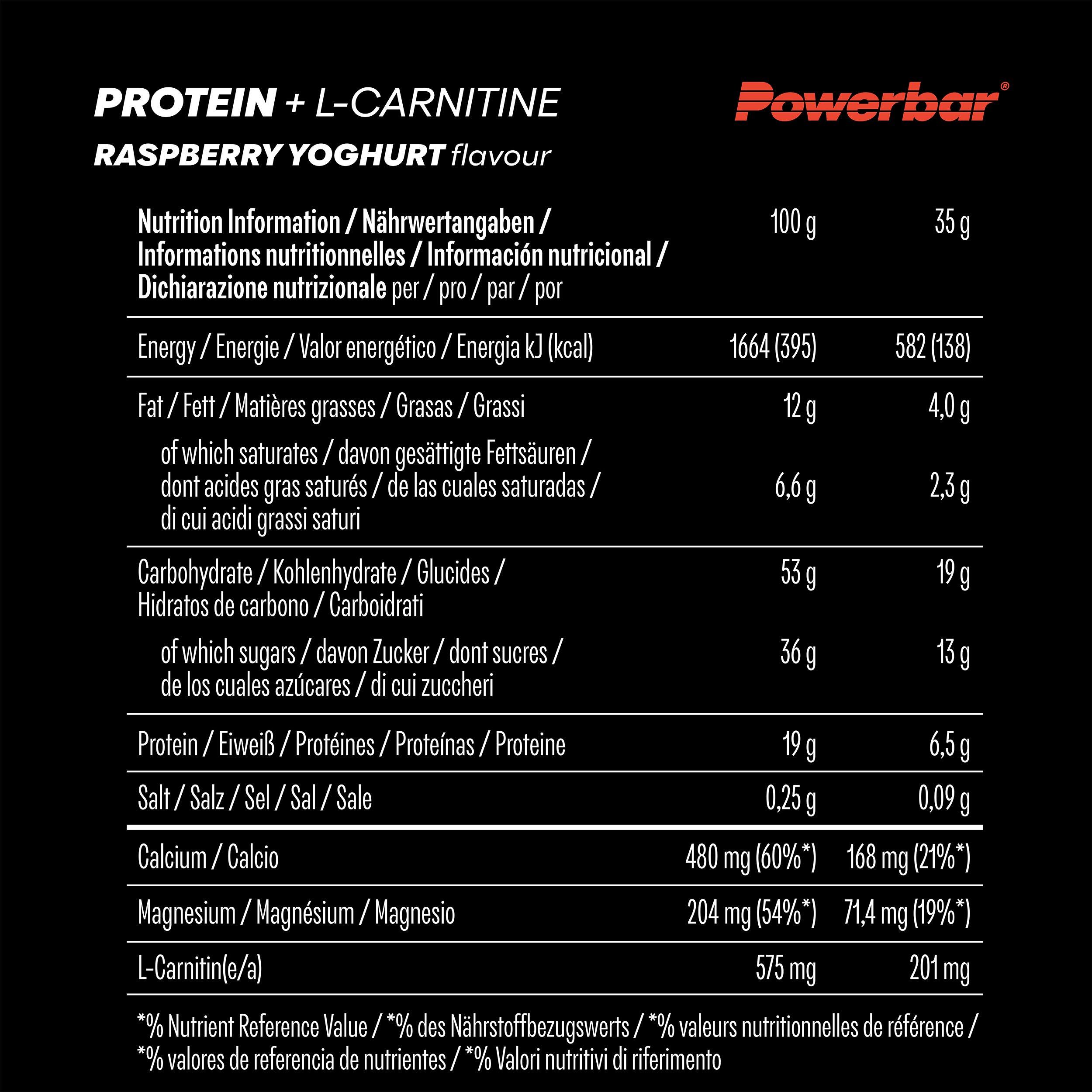 Barretta proteica alla L-Carnitina 35g Powerbar al lampone (confezione da 30) 4/7