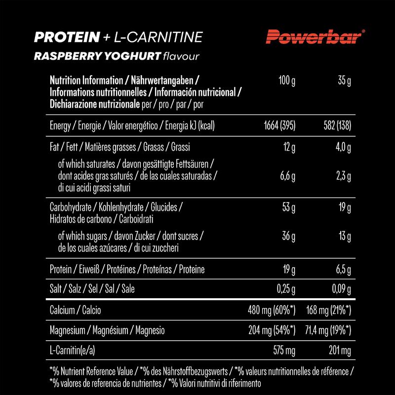 Powerbar Protein Plus + L-Carnitine Bar (30x35g) Raspberry Yoghurt - Batony