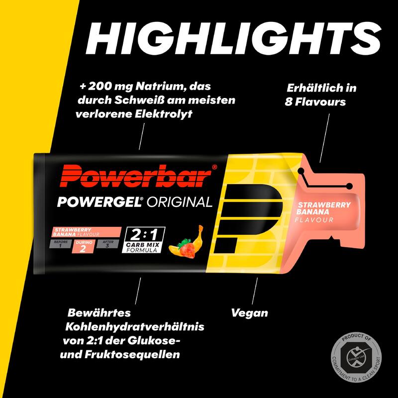 Powerbar PowerGel (24x41g) Strawberry Banana - Energia i wytrzymałość