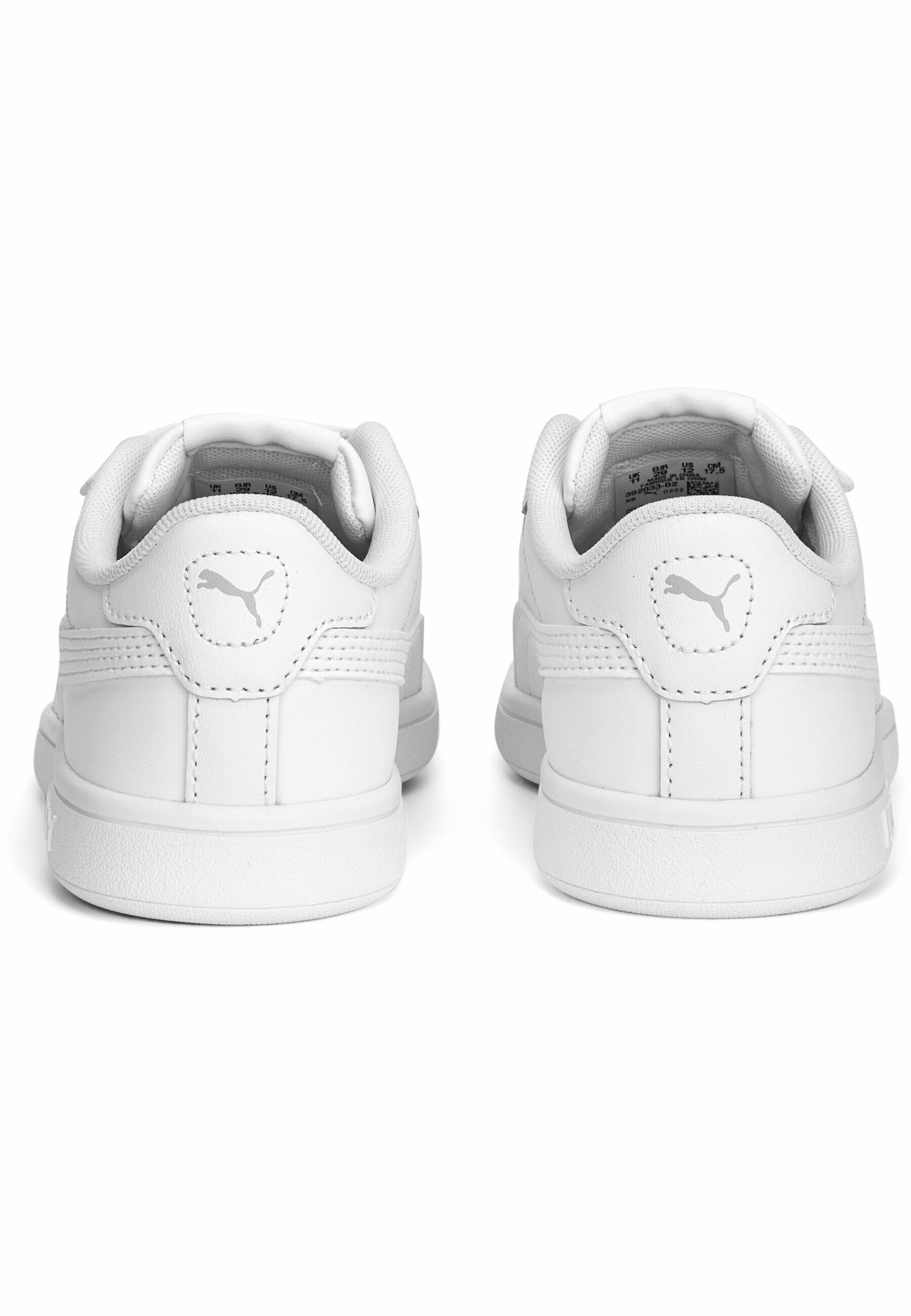 PUMA Smash 3.0 leren V sneakers voor kinderen PUMA White Cool Light Gray