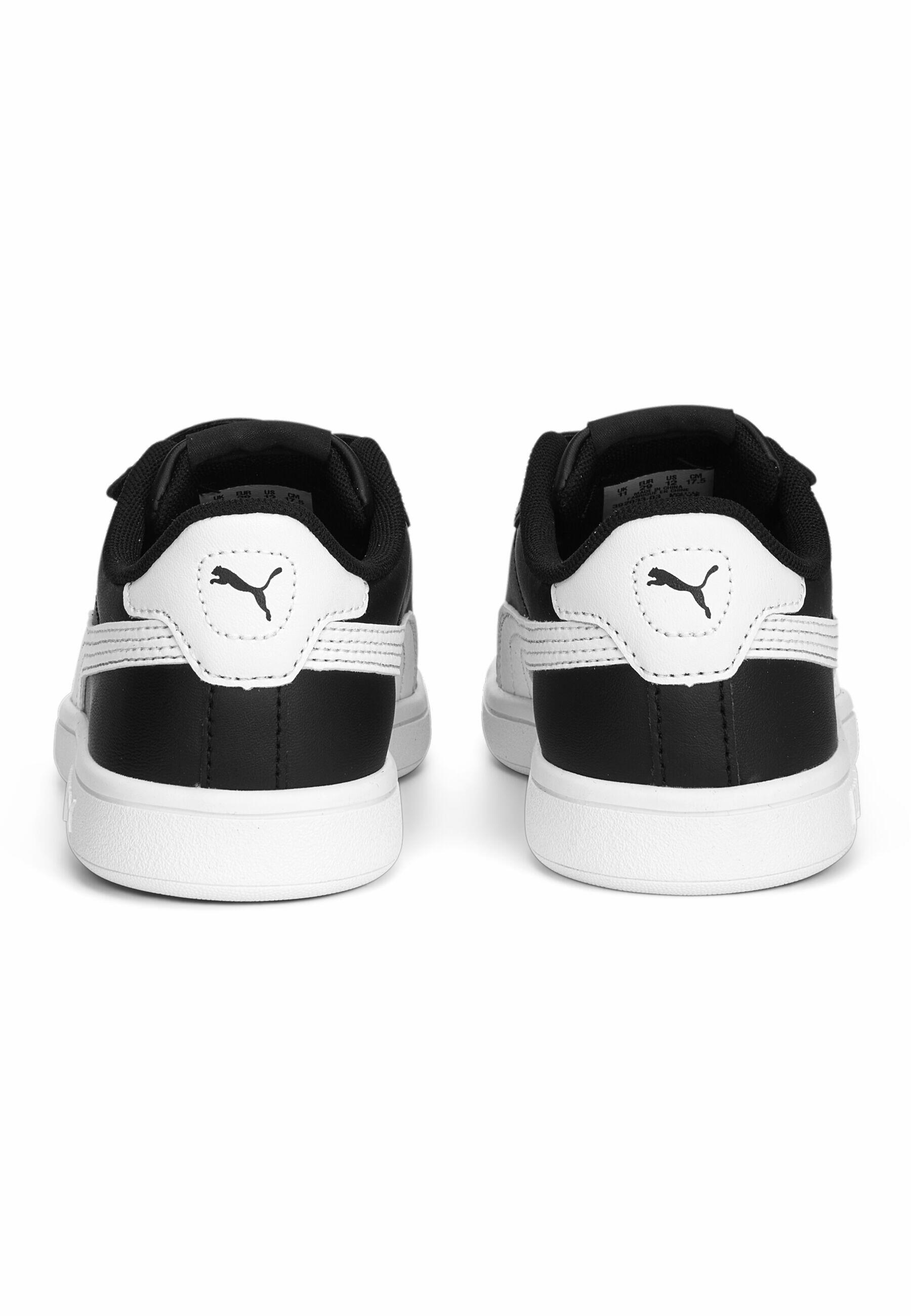 PUMA Smash 3.0 leren V sneakers voor kinderen PUMA Black White