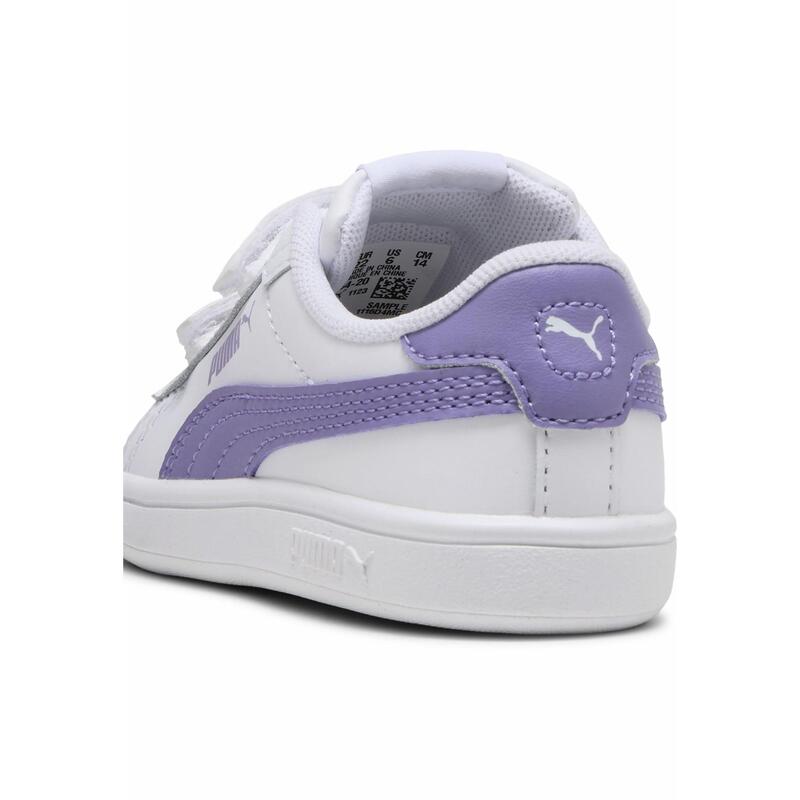 Baskets Smash 3.0 Leather V Bébé PUMA White Lavender Alert Purple
