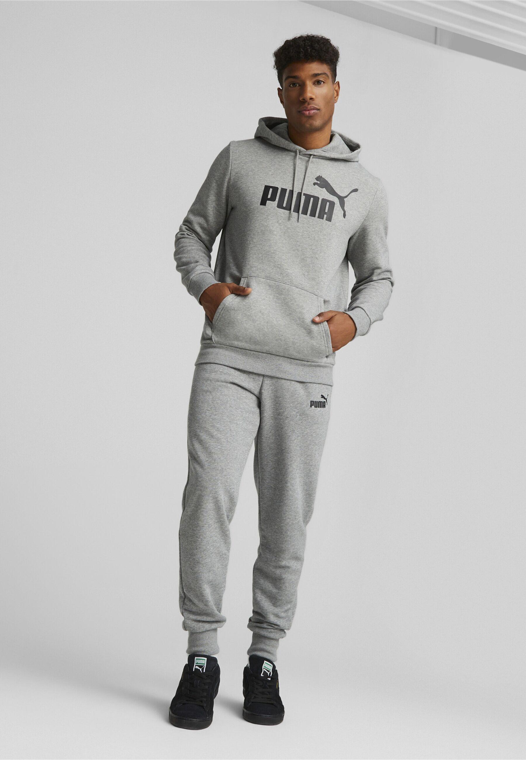 Hoodie à gros logo Essentials+ Homme PUMA Medium Gray Heather 2/7