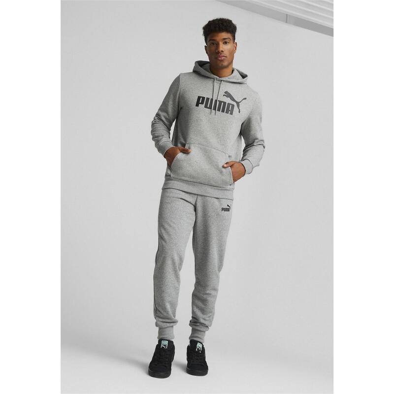 Męska bluza z kapturem z dużym logo Essentials PUMA Medium Gray Heather