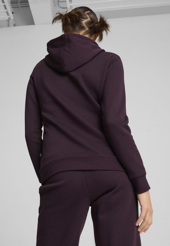 Damska bluza z kapturem i logo Essentials FL PUMA Midnight Plum Purple