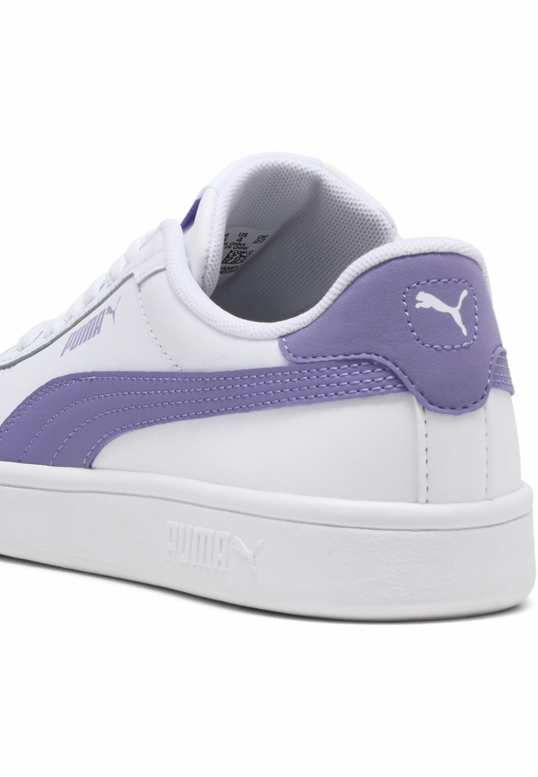 PUMA Zapatillas Niños Smash 3.0 Leather PUMA White Lavender Alert Purple