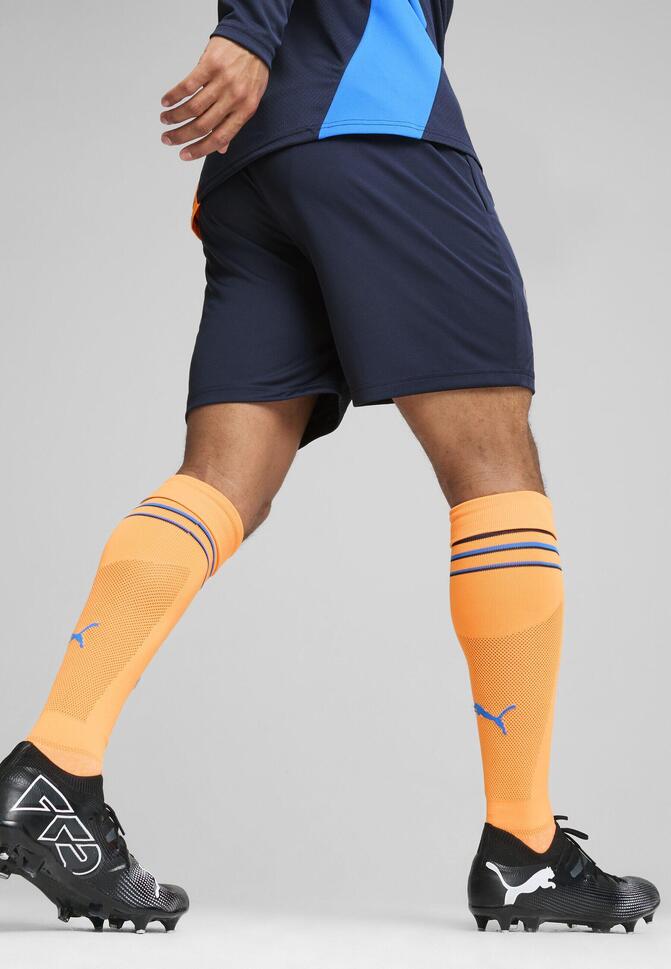Męskie szorty treningowe Olympique Marsylia PUMA Club Navy Fluro Orange Pes Blue
