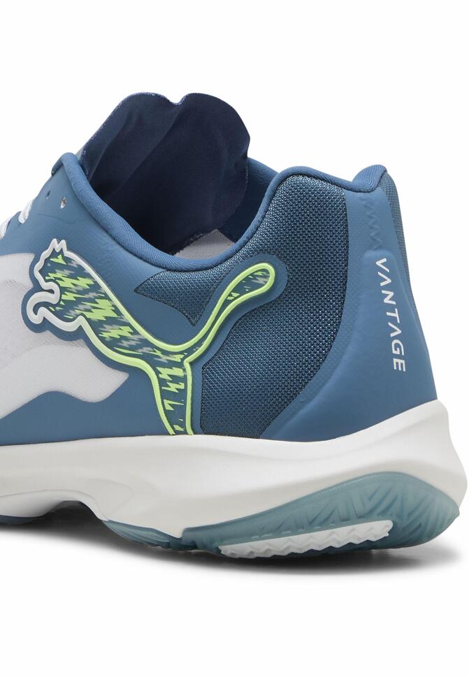 Buty do piłki ręcznej Vantage NITRO™ PUMA White Blue Horizon Fizzy Apple Yellow