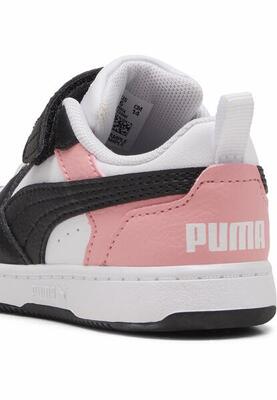 Puma rebound v6 lo sneakers voor peuters puma white black pink fruit