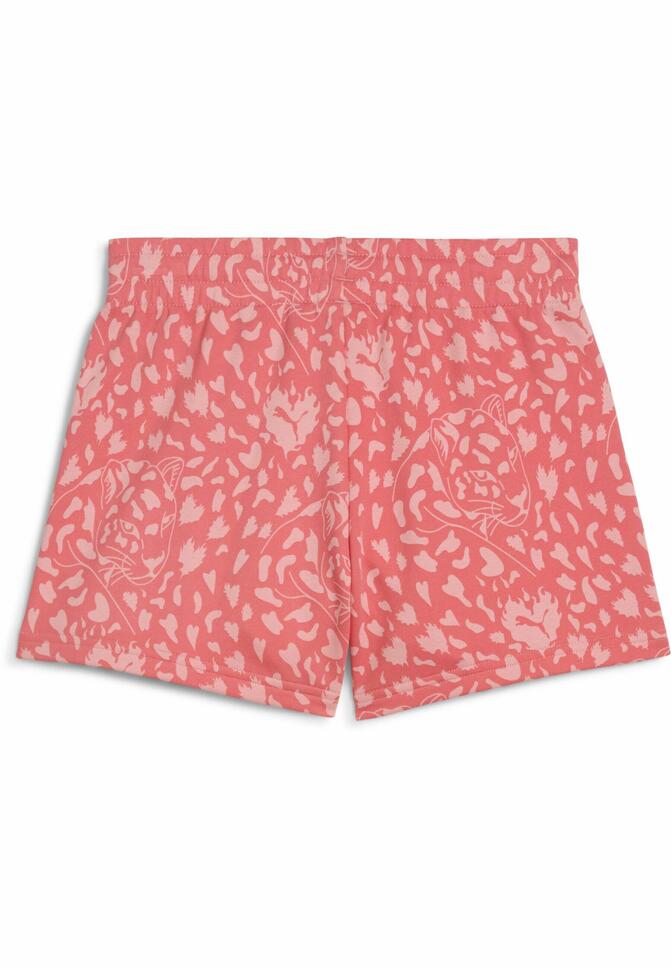 Młodzieżowe szorty Flaming Love z wysokim stanem PUMA Peach Frost Red