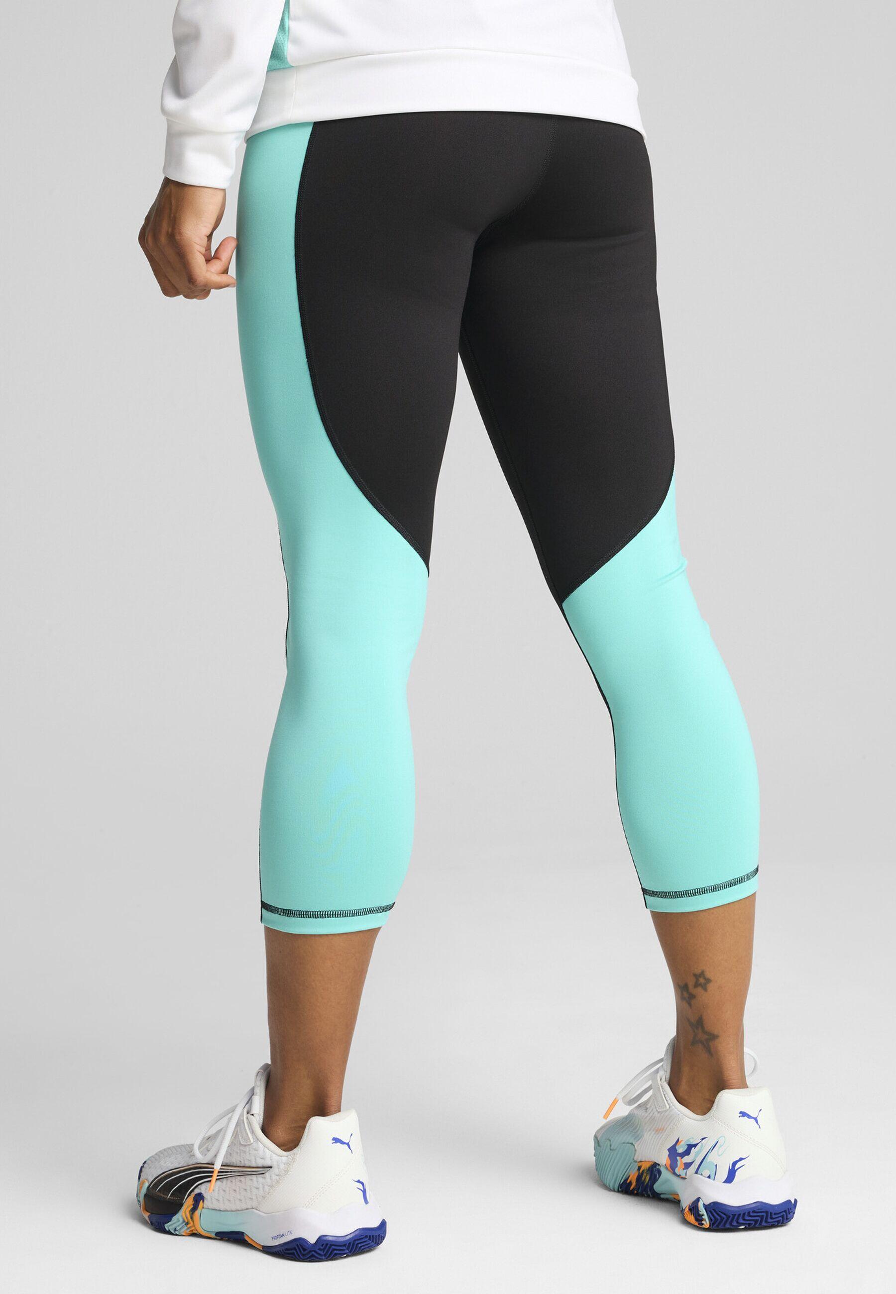 INDIVIDUAL 3/4-padellegging voor dames PUMA Black Aquatic White Green 3/7