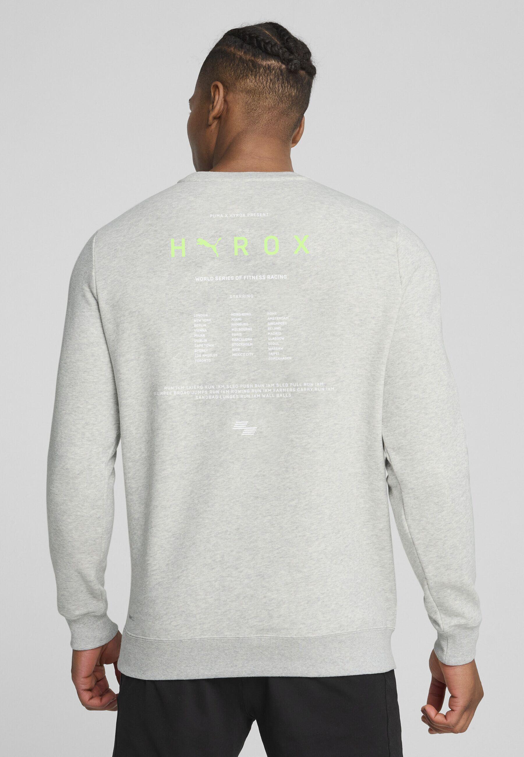 PUMA PUMA x HYROX Heavyweight top met ronde hals voor heren PUMA Light Gray Heather