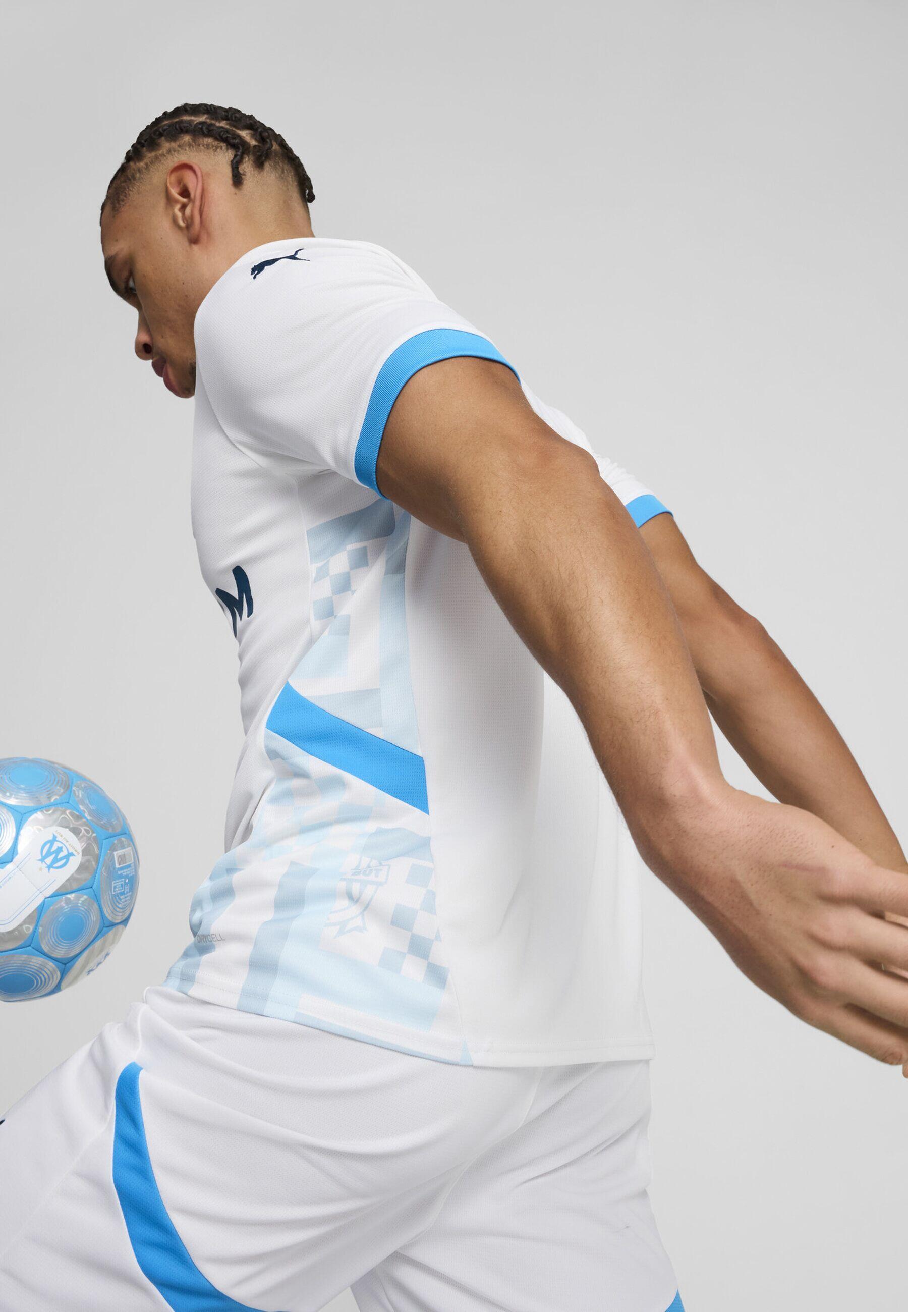 Olympique de Marseille 24/25 Heimtrikot Herren PUMA White Bleu Azur Blue 3/7